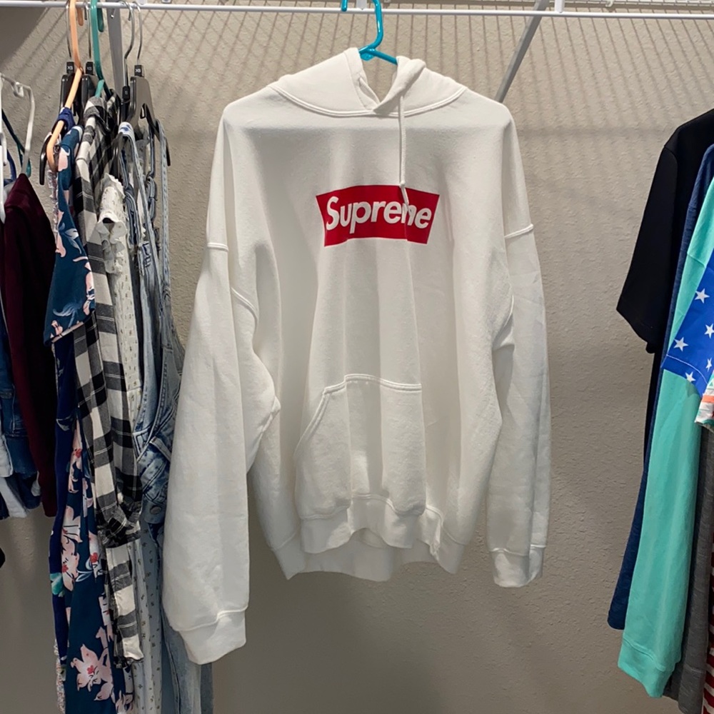 Faux Supreme hoodie.